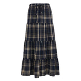 LIZAKOSHT - Y2K Retro Cake Skirt College Style Striped Patchwork Long Sweet Spicy Women Fashion A Line Version Skirt