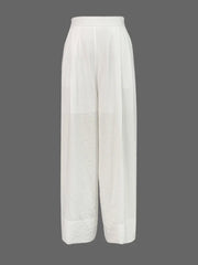 LIZAKOSHT - Casual Daily Pants Women Loose Wide Leg Pants 2025 Summer Solid Color Vacation High Waisted Elasticity White Trousers