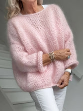 LIZAKOSHT - Pink Wool Sweater Women's Autumn and Winter Knitted Top, Casual Wool Women's Clothing