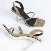 LIZAKOSHT  -  Solid color square Back Strap thin high heel sexy summer non-slip designer shoes fashion party open toe women sandal women shoes