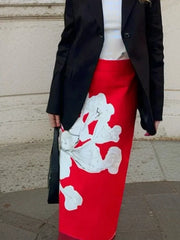 LIZAKOSHT - New Summer Female Chic Print Skirts Mid-Waist Zipper A-Line Woman Skirts Wild Causal Women's Straight Vintage Skirt Y2k