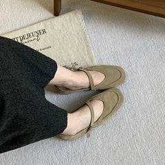LIZAKOSHT - Spring New Brand Women Flat Shoes Fashion Round Toe Ladies Elegant Mary Jane Shoes Soft Flat Heel Single Shoes New Woman