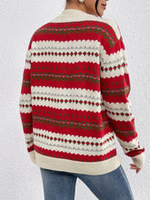 LIZAKOSHT  -  Autumn and winter women's round collar Christmas vintage red pull-over loose lazy wind knitted long-sleeved sweater