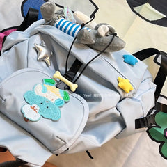 LIZAKOSHT - Japanese Funny Elephant Star Aesthetic Drawstring Backpack Fashion Multiple Pockets Girl Kawaii Backpack Mochila Para Mujer