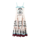 LIZAKOSHT  -  Retro Tube Top Print Slim Dress Sling Jumpsuit Women Spring and Summer