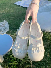 LIZAKOSHT - Cat Story Lolita Cute Bow Middle Heel Round Head Luo Shoes Japanese Sweet Girl Tea Party Single Shoes