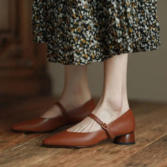 LIZAKOSHT - Women's Summer Footwear Gothic Shoes for Woman Normal Leather Casual Pointed Toe Japanese Style Lolita Elegant Dress 39 A E