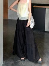 LIZAKOSHT - Wide-Legged Maxi Skirts Sweet Women Loose OL High Street Casual Daily Summer Work Wear Embroidery Flowers