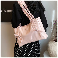 LIZAKOSHT - Trendy Bow Design Large Tote Handbags and Purses Women Shoulder Bags New Vegan Leather Ladies Travel Shopping Bag High Quality