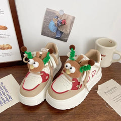 LIZAKOSHT - Sweet Platform Sports Shoes Woman Korean Style Kawaii Pink Women Sneakers Autumn Casual Versatile Low-top Women Shoes