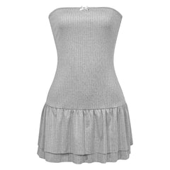 LIZAKOSHT - Spring New Pure Desire Style strapless Dress Cut off Men's Cake Dress Sexy