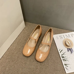 Lizakosht Spring Autumn Britain Style Woman Pumps French Thick Heel Square toe Mary Janes Femme Punk Girls Shoes Moccasins