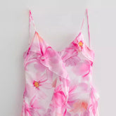 LIZAKOSHT - Women's Temperament Flounce Printed Suspender Dress