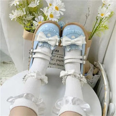 LIZAKOSHT - Original Cute Japanese Lolita Big Head Shoes Women Flat Bottom Versatile Student Single Shoes Kawaii Loli Girl Princess Shoes