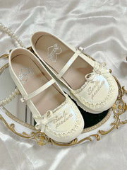 LIZAKOSHT - Original Japanese Student Jk Flat Bottom Lo Shoes Sweet Lolita Round Head Bow Single Shoes Lolita Shoes