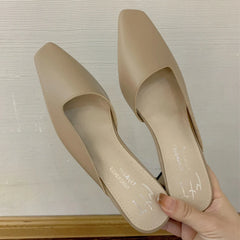 LIZAKOSHT  -  Elegant Square Heel Designer Slippers Women Comfortable Square Toe Slide Sandals Fashion Party Backless Dress Shoes for Ladies