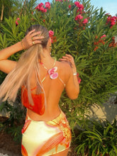 LIZAKOSHT  -  Print Halter Short Dress Hanging Neck Pile Collar Slim Fit Silk Satin Sexy Backless Beach Women Wrap Hip Vest Dresses Summer New