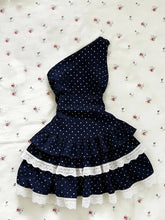 LIZAKOSHT - Sexy Polka Dot Dresses Y2k Woman Clothes Punk Lace Slim Short Skirt vintage Off-Shoulder High Street Sweet Basics Elegant Dress