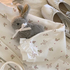 LIZAKOSHT - Sweet Hoodies Women Autumn Winter Cute Rose Bows Print Loose Cotton and Fleece Sweatshirts for Girls Harajuku Kawaii Clothes