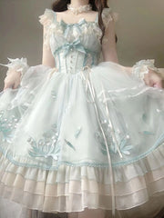 LIZAKOSHT - Lolita Skirt Embroidery Sweet Suspender Elegant Gorgeous Dress Adult Ceremony Games