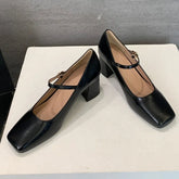 LIZAKOSHT  -  New Fashion Mary Jane Shoes Women Square Toe Elegant Office Shoes High Heel Dress Female Concise Shallow Comfort Women Pumps