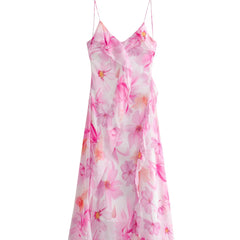 LIZAKOSHT - Women's Temperament Flounce Printed Suspender Dress