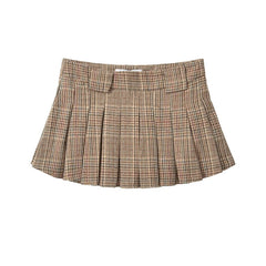 LIZAKOSHT - Women American Retro Sexy Low Waist Pleated Mini Skirt Summer Skirts