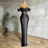 LIZAKOSHT - Sexy Lace Mermaid Prom Dresses Beading Crystal Evening Dress Spaghettic Straps Evening Dress Off the Shoulder Party Gown