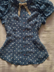 LIZAKOSHT  -  Y2k 2 Piece Set Polka Dot Tshirt Slim Bow Sweet Short Sleeve Harajuku Goth Punk Korea High Waist Mini Skirt 2000s Summer Vintage