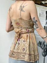 LIZAKOSHT - Vintage Print Ruffles Camisole y2k Aesthetic A Line Tie-up Tops for Women Summer Holiday Tank Top Cute Kawaii Clothes