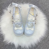 LIZAKOSHT - Lolita Thick Heel Original Cute And Sweet Japanese Bow Single Shoes For Women Kawaii Loli Tea Party High Heels