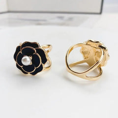 LIZAKOSHT - Buckles Clothing Accessory Pearl Alloy Camellia Hollow Out Fashion Jewelry Women Shawl Clips Vintage Scarf Buckle Silk Brooch