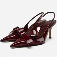 LIZAKOSHT  -  Butterfly-knot Designer Pointed Toe Heeled Sandals Women Back Strap Thin Heels Banquet Dress Shoes Women Pumps Zapatos De Mujer