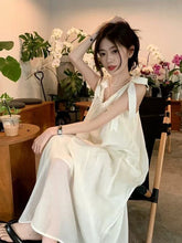 LIZAKOSHT - Summer Chiffon Bow Camis Dress Women Summer Irregular Sleeveless Midi Dress Loose Beach Vacation All Match A Line Vestidos