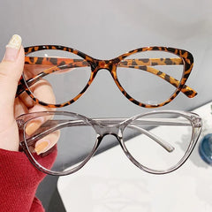 LIZAKOSHT - Y2K Cat Eye Glasses Women Men Transparent Black Triangle Frame Eyeglasses Vintage Sunglasses Anti-blue Light Reading Eyewears