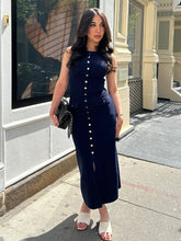 LIZAKOSHT - Women's Knit Cardigan Dress 2025 Summer Elegant Lady Long Dresses Solid Single Breasted Sleeveless Bodycon Female Vestidos