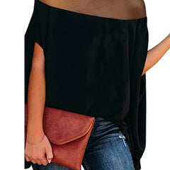 LIZAKOSHT - Fashion Batwing Sleeves See-Through High-Neck Blouses Summer Causal Going Out Shirts Tops For Women