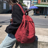 LIZAKOSHT - Solid Color Canvas Women Backpack Fashion Unisex Student School Bags For Teenage Bagpack Large Capacity Travel Backpack