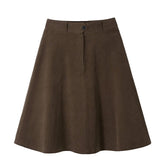 LIZAKOSHT - Women'S Fall/Winter New Arrival Oversized High-Waisted A-Line Midi Skirt With Retro Flannel Fabric