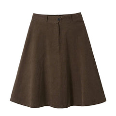 LIZAKOSHT - Women'S Fall/Winter New Arrival Oversized High-Waisted A-Line Midi Skirt With Retro Flannel Fabric