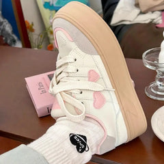 LIZAKOSHT - Little White Platforms Shoes Lightweight Breathable Round Toe Casual Shoes Versatile Princess Style Womens Sneakers