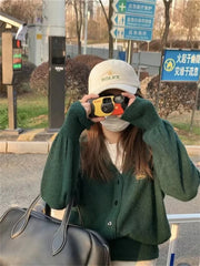 LIZAKOSHT - Women Sweater Fashion Winter Ladies Casual Long Sleeves Cardigan Vintage Single-breasted Sweater For Women's Outwears