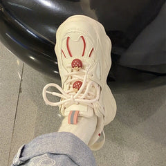 LIZAKOSHT - Strawberry Chunky Shoes Women College Style Versatile Breathable Platforms Shoes Lightweight Non Slip Womens Sneakers