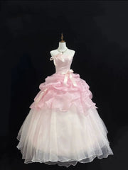 LIZAKOSHT - Light Blue Strapless Ball Gown Satin Bow Decor Ruffled Organza Tiered Tulle Skirt Princess Formal Wedding Party Dress
