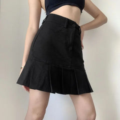 LIZAKOSHT - Pleated Skirt High Waist Slim Versatile Slim College Style Age-Reducing Girl Youthful Artistic Fresh Solid Color Skirt For Women