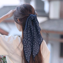 Lizakosht Japanese Small Floral Cotton Linen Triangle Scarf Women Spring Summer Forest Headband Silk Scarf Lace Decoration Photo Scarf New