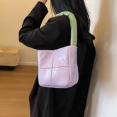 LIZAKOSHT - Vintage Padded Tote Handbags Purses Women Shouler Crossbody Bags New Ladies Quilted Messenger Bags Brand Designer