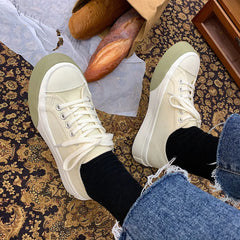 LIZAKOSHT - Woman Platform Shoes Summer New Fashion Women Shoes Casual Solid Canvas High Candy Color Women Casaul Shoes Sneakers