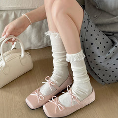 LIZAKOSHT - Spring Butterfly-knot Women Mary Jane Shoes Comfort Soft Sole Flats Ladies Casual Dress Ballerina Footwear