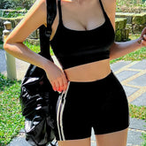 LIZAKOSHT - New Ins Dongdaemun Sports Style Swimsuit Women's Split Boyshorts High Waist Covering Belly Thin Women's Swimsuit